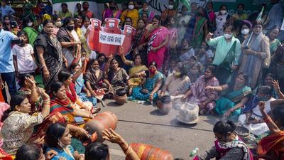 The BJD women’s wing stages a protest against a hike in prices of essential commodities in Bhubaneswar. In another development, the EC has acquitted 22 BJD MLAs over office-of-profit charges. (PTI/File) The BJD women’s wing stages a protest against a hike in prices of essential commodities in Bhubaneswar. In another development, the EC has acquitted 22 BJD MLAs over office-of-profit charges. (PTI/File)
