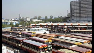 A view of the Maharajpur Bus Stand in Ghaziabad, India on Thursday, October 21, 2021. UP State Road Transport Corporation placed a demand for 200 new CNG buses as part of the traffic management plan for Kaushambi. (HT Photo) A view of the Maharajpur Bus Stand in Ghaziabad, India on Thursday, October 21, 2021. UP State Road Transport Corporation placed a demand for 200 new CNG buses as part of the traffic management plan for Kaushambi. (HT Photo)