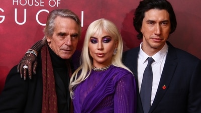 Jeremy Irons, from left, Lady Gaga and Adam Driver. (Joel C Ryan/Invision/AP)