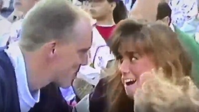 The image taken from the video shows the proposal. (Instagram/@sarah_helbringer)