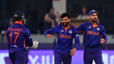 India's Ravindra Jadeja, center, celebrates with captain Virat Kohli, right, and Rishabh Pant (AP) India's Ravindra Jadeja, center, celebrates with captain Virat Kohli, right, and Rishabh Pant (AP)
