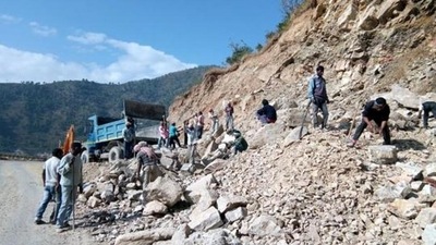 Widening of the Char Dham Road in progress. (HT archive) Widening of the Char Dham Road in progress. (HT archive)