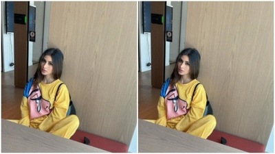 For this photoshoot, Mouni donned a yellow loose track set with a quirky print. (Instagram/@imouniroy) For this photoshoot, Mouni donned a yellow loose track set with a quirky print. (Instagram/@imouniroy)