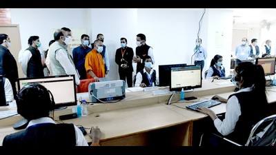 UP CM Yogi Adityanath inspecting the Integrated Command and Control Centre for Zika virus in Kanpur on Wednesday (Sourced)
