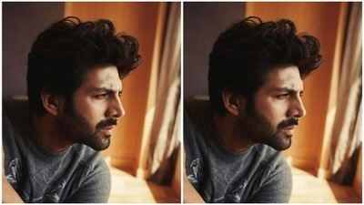In an indoor setup, Kartik posed for the pictures. (Instagram/@kartikaaryan) In an indoor setup, Kartik posed for the pictures. (Instagram/@kartikaaryan)