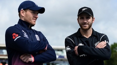 Eoin Morgan (L) and Kane Williamson. (Getty) Eoin Morgan (L) and Kane Williamson. (Getty)