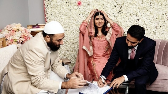 Malala Yousafzai tied the knot with the Pakistan Cricket Board official Asser Malik in a small ceremony on Tuesday.. Malala Yousafzai tied the knot with the Pakistan Cricket Board official Asser Malik in a small ceremony on Tuesday..