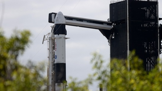 The SpaceX Falcon 9 rocket and Crew Dragon capsule on launch Pad 39A at NASA's Kennedy Space Center in Cape Canaveral, Florida.&nbsp;(File Photo / AFP)