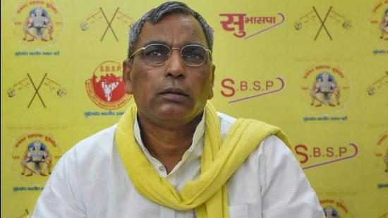 SBSP chief Om Prakash Rajbhar recently announced an alliance with the Samajwadi Party for the Uttar Pradesh assembly election. (FILE PHOTO)