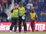 Australia's David Warner, left, and teammate Glenn Maxwell(AP) Australia's David Warner, left, and teammate Glenn Maxwell(AP)