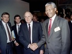 Nelson Mandela (R) greets then South Africa's President F. W. De Klerk.(AFP / File) Nelson Mandela (R) greets then South Africa's President F. W. De Klerk.(AFP / File)