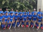 The 18-member Indian hockey squad for men's junior World Cup. (Hockey India ) The 18-member Indian hockey squad for men's junior World Cup. (Hockey India )