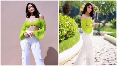 Mrunal Thakur is turning Instagram to shades of neon green. The fashionista, on Thursday, drove our midweek blues away, with a set of pictures of herself, posing in green, amidst greenery. The pictures are from one of Mrunal’s recent fashion photoshoots and we are smitten. (Instagram/@mrunalthakur) Mrunal Thakur is turning Instagram to shades of neon green. The fashionista, on Thursday, drove our midweek blues away, with a set of pictures of herself, posing in green, amidst greenery. The pictures are from one of Mrunal’s recent fashion photoshoots and we are smitten. (Instagram/@mrunalthakur)
