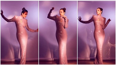Malaika Arora recently made heads turn as she posed in a stunning gown which she teamed with diamond jewellery. (Instagram/@manekaharisinghani) Malaika Arora recently made heads turn as she posed in a stunning gown which she teamed with diamond jewellery. (Instagram/@manekaharisinghani)