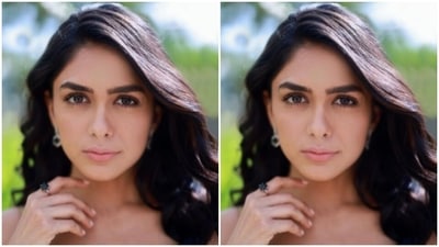 Mrunal opted for minimal accessories in statement silver earrings, from the house of Talisman. (Instagram/@mrunalthakur) Mrunal opted for minimal accessories in statement silver earrings, from the house of Talisman. (Instagram/@mrunalthakur)