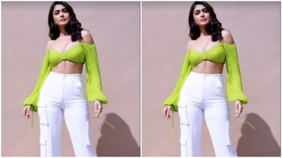 Mrunal opted for a minimal makeup look. In mascara-laden eyelashes, drawn eyebrows, black eyeliner, contoured cheeks and a shade of nude lipstick, Mrunal was fashion-ready. (Instagram/@mrunalthakur) Mrunal opted for a minimal makeup look. In mascara-laden eyelashes, drawn eyebrows, black eyeliner, contoured cheeks and a shade of nude lipstick, Mrunal was fashion-ready. (Instagram/@mrunalthakur)