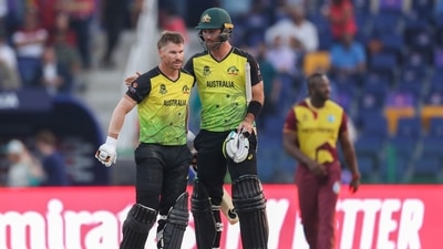 Australia's David Warner, left, and teammate Glenn Maxwell (AP) Australia's David Warner, left, and teammate Glenn Maxwell (AP)