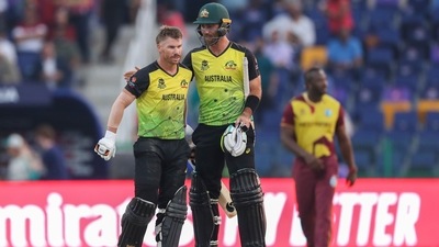 Australia's David Warner, left, and teammate Glenn Maxwell (AP)
