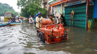 Incessant rainfall in Tamil Nadu has disrupted day-to-day life in several parts of Tamil Nadu. The Indian Meteorological Department (IMD) issued a red alert in Chennai and northern Tamil Nadu between November 10 and 11. (AP) Incessant rainfall in Tamil Nadu has disrupted day-to-day life in several parts of Tamil Nadu. The Indian Meteorological Department (IMD) issued a red alert in Chennai and northern Tamil Nadu between November 10 and 11. (AP)