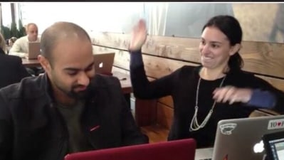 Maneesh Sethi had credited Kara with helping him up his productivity rate by slapping him every time he got distracted. (Twitter) Maneesh Sethi had credited Kara with helping him up his productivity rate by slapping him every time he got distracted. (Twitter)