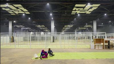 Preparation underway for India International Trade Fair organised by ITPO, at Pragati Maidan Complex, on Wednesday (Amal KS/Hindustan Times) Preparation underway for India International Trade Fair organised by ITPO, at Pragati Maidan Complex, on Wednesday (Amal KS/Hindustan Times)