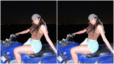 Janhvi is chilling like a villain in Dubai. (Instagram/@janhvikapoor) Janhvi is chilling like a villain in Dubai. (Instagram/@janhvikapoor)