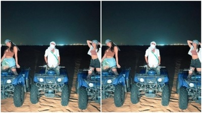 Janhvi, Khushi and Orhan posed on their ATVs. (Instagram/@janhvikapoor) Janhvi, Khushi and Orhan posed on their ATVs. (Instagram/@janhvikapoor)