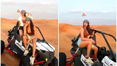 Janhvi Kapoor and Khushi Kapoor are vacationing in Dubai with their friend. Janhvi Kapoor and Khushi Kapoor are vacationing in Dubai with their friend.