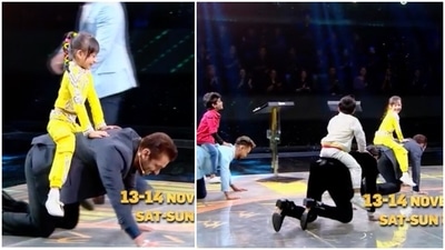 Salman Khan, Ranveer Singh and Aayush Sharma all gave kids a piggyback ride. Salman Khan, Ranveer Singh and Aayush Sharma all gave kids a piggyback ride.