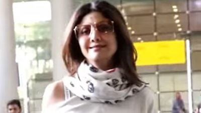 Shilpa Shetty at the Mumbai airport
