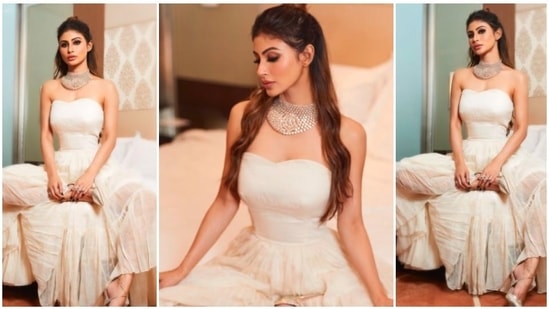 Bengali beauty Mouni Roy is always on the go when it comes to treating her fans with stunning photos of herself. In her recent photoshoot for a magazine, the actor opted for something minimalistic but the jewellery and eye makeup added the glam quotient to her look.(Instagram/@imouniroy)