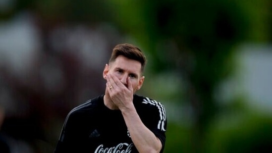 Argentina's Lionel Messi attends a team training session ahead of a FIFA World Cup Qatar 2022 qualifier match against Uruguay in Buenos Aires, Argentina, Tuesday, Nov. 9, 2021.(AP) Argentina's Lionel Messi attends a team training session ahead of a FIFA World Cup Qatar 2022 qualifier match against Uruguay in Buenos Aires, Argentina, Tuesday, Nov. 9, 2021.(AP)