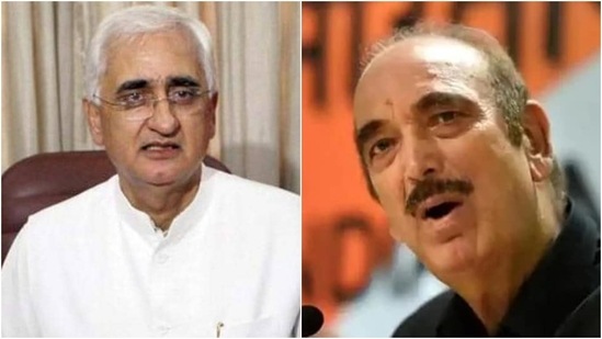 Senior Congress leaders Salman Khurshid and Ghulam Nabi Azad. Senior Congress leaders Salman Khurshid and Ghulam Nabi Azad.