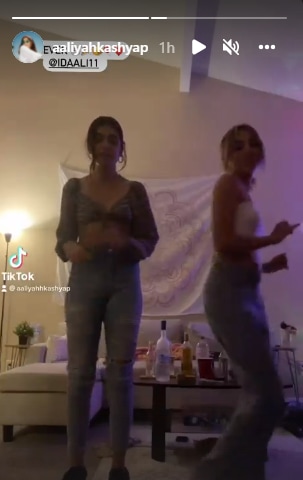 Aaliyah Kashyap and Ida Khan groove to Linda and Heather Best Friends song.(Instagram)