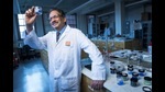 Mas Subramanian with is prize discovery, a sample of YInMn Blue. (Oregon State University) Mas Subramanian with is prize discovery, a sample of YInMn Blue. (Oregon State University)