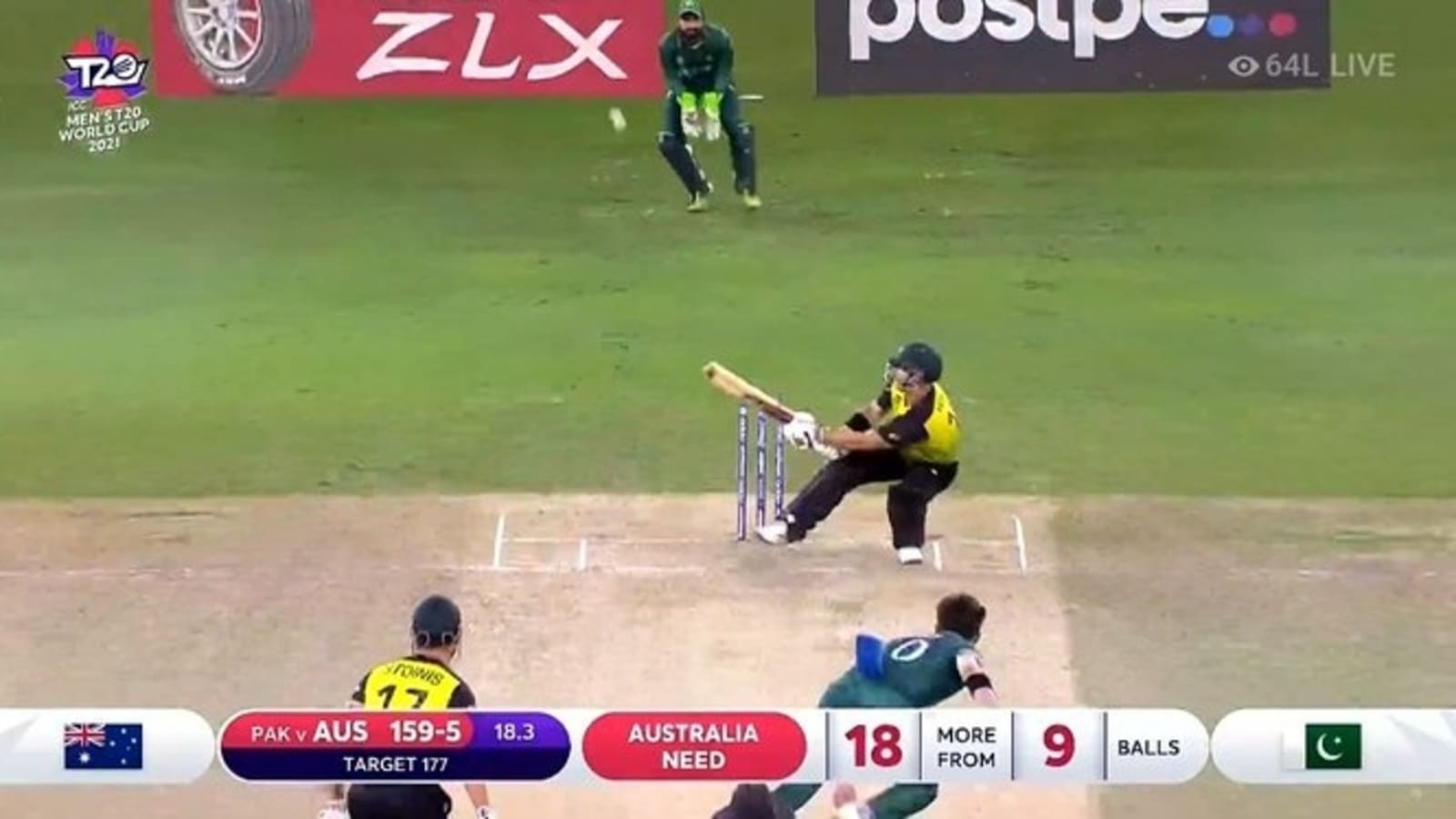 VIDEO Hasan Ali drops catch then Matthew Wade hits hat-trick of sixes - Watch Shaheen Afridis 19th over in semi-final Cricket