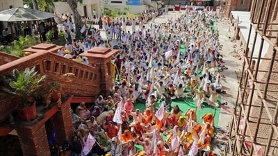 A file photo of farmers protesting to seek justice for the Lakhimpur Kheri violence. Lakhimpur Kheri’s SP Vijay Dhull was on Thursday night transferred. (ANI)