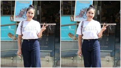 Sunny Leone was at her usual bubbly best, as she posed for the cameras. (HT Photos/Varinder Chawla) Sunny Leone was at her usual bubbly best, as she posed for the cameras. (HT Photos/Varinder Chawla)