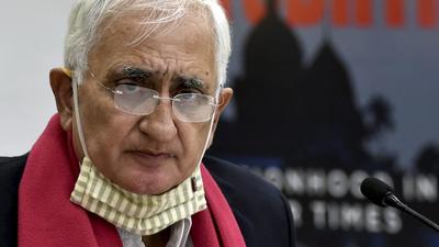 Congress leader Salman Khurshid during the release of his book "Sunrise Over Ayodhya: Nationhood in Our Times", in New Delhi on November 10, 2021. (PTI) Congress leader Salman Khurshid during the release of his book "Sunrise Over Ayodhya: Nationhood in Our Times", in New Delhi on November 10, 2021. (PTI)