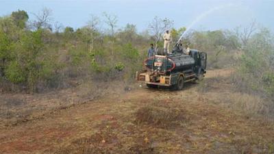 A file photo of officials at the Panna Tiger Reserve in Madhya Pradesh. (HT/File)
