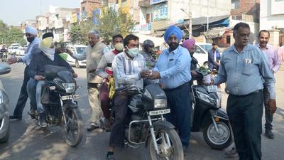 The Ludhiana industrialists have been holding a series of symbolic protests against inflation. (HT Photo)