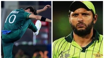 'He should have used his head, not that sort of bowler to be hit like that': Shahid Afridi lashes out at Shaheen Afridi (HT COLLAGE)