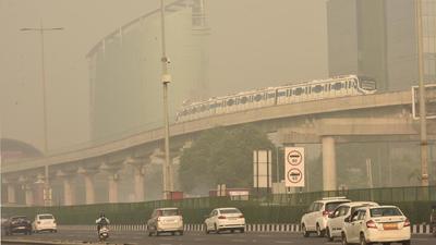 All four air quality monitoring stations in Gurugram recorded “severe” air quality on Friday--the TERI Gram station recorded an AQI reading of 430, the Gwal Pahari station recorded 430, the Vikas Sadan station near mini-secretariat recorded 452, and the Sector 51 station recorded 447. (Vipin Kumar/HT PHOTO)