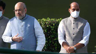 A file photo of home minister Amit Shah with defence minister Rajnath Singh. They will embark on an Uttar Pradesh tour on Friday with an eye on the UP assembly elections next year. (Bloomberg/File) A file photo of home minister Amit Shah with defence minister Rajnath Singh. They will embark on an Uttar Pradesh tour on Friday with an eye on the UP assembly elections next year. (Bloomberg/File)