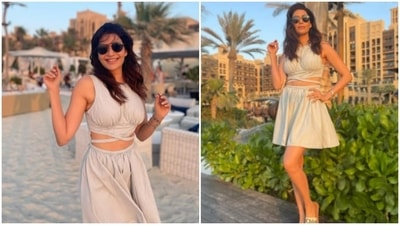 Karishma Tanna is in the mood for Dubai. The actress recently took off for her Dubai trip and the pictures coming on her Instagram profile are making us drool. For a day out in the sun, Karishma Tanna chose a co-ord set and made our Friday brighter. (Instagram/@karishmaktanna) Karishma Tanna is in the mood for Dubai. The actress recently took off for her Dubai trip and the pictures coming on her Instagram profile are making us drool. For a day out in the sun, Karishma Tanna chose a co-ord set and made our Friday brighter. (Instagram/@karishmaktanna)