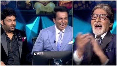 Kapil Sharma and Sonu Sood will be seen as guests on Friday's episode of Kaun Banega Crorepati season 13. Kapil Sharma and Sonu Sood will be seen as guests on Friday's episode of Kaun Banega Crorepati season 13.