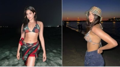 Janhvi Kapoor and Khushi Kapoor share bikini pictures from Dubai. (Instagram)