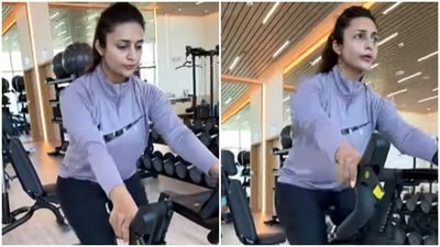 Divyanka Tripathi is working ‘it out by working out’ (Instagram/@divyankatripathidahiya) Divyanka Tripathi is working ‘it out by working out’ (Instagram/@divyankatripathidahiya)