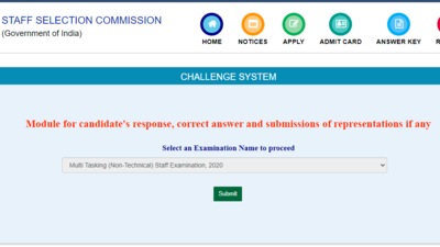 SSC MTS answer key: Candidates can check the answer key and raise objections until 6pm on November 18. (ssc.nic.in)