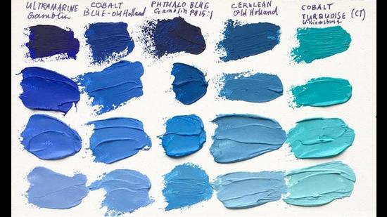 blue paint color chart